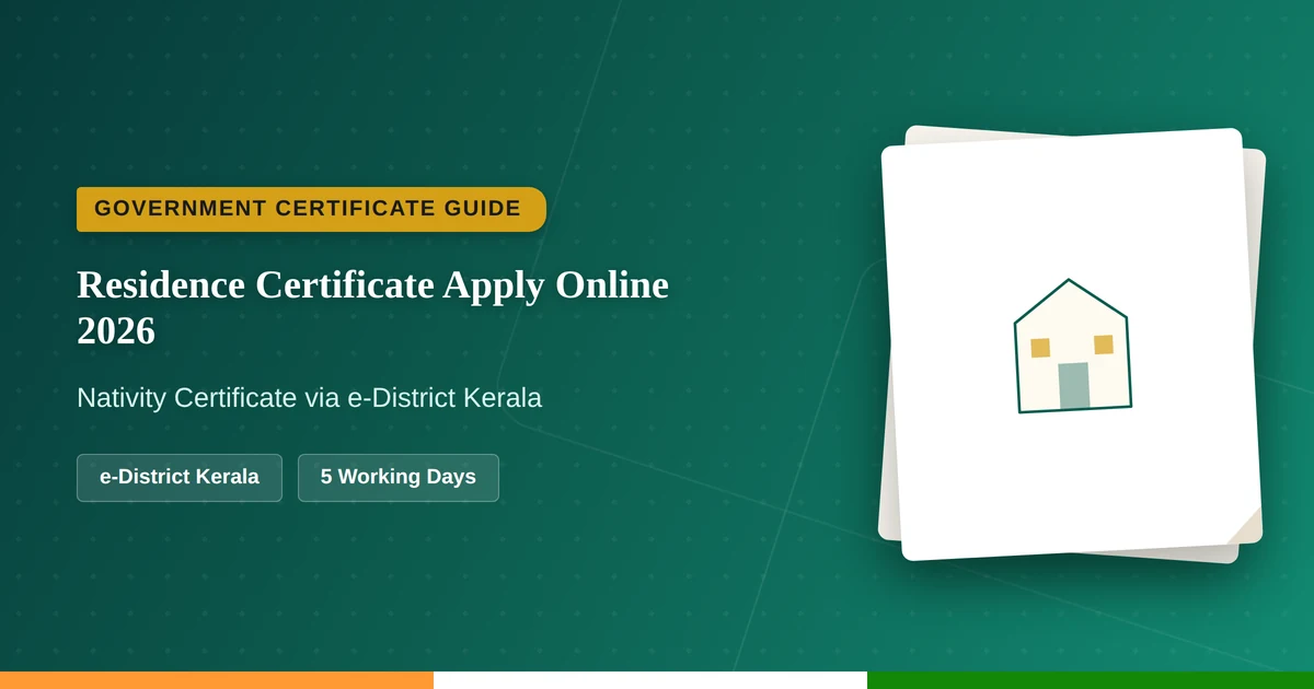 Apply for residence certificate online in Kerala 2026 guide