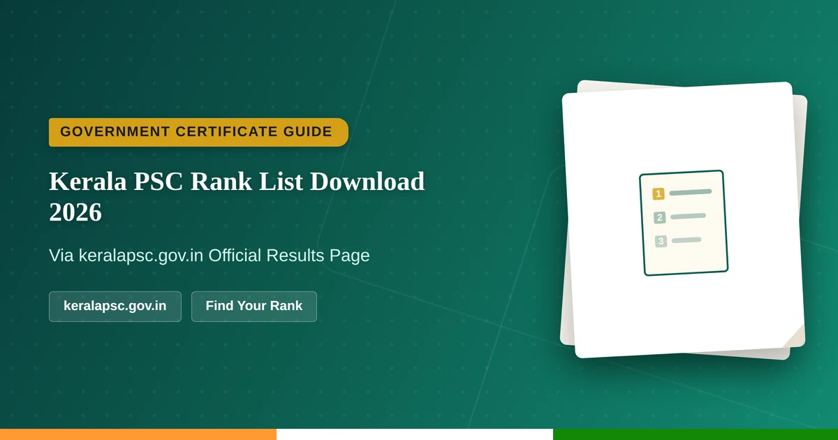 Download Kerala PSC rank list 2026 guide