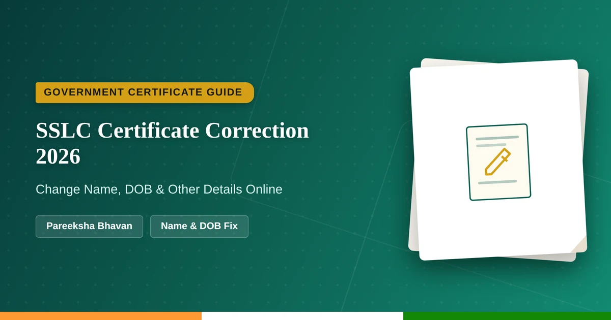 SSLC certificate correction in Kerala 2026 guide